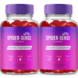 Purvia (2 Pack) Spider Sense Gummies Men Overall Strength Formula Support Supplement