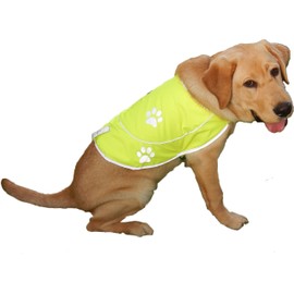 Funtone Colors Dog Reflective Vest - Comfortable Jacket Safety Hunting, High Visibility for Dogs with Elastic Straps and Clasp Closure- Yellow, XX-Large