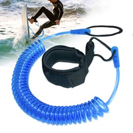 10ft Surfboard SUP Leash,Kayak Ankle Leash Spiral TPU,for Stand Up Paddle Board,Bodyboard (Blue)