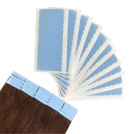 Ecojunmi 120pcs Waterproof Hair Extension Tape Tabs, Double Sided Tapes for Hair Extension Replacement Tape Strong No-Residue Tapes 4cm * 0.8cm (120, Blue)