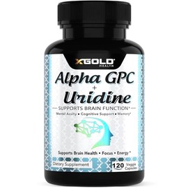 Alpha GPC  Uridine 900 mg potente nootrópico para aumentar el enfoque, la memoria, la energía, el estado de ánimo y el rendimiento cognitivo, 120...  