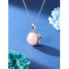 Top Plaza Rose Quartz Healing Crystal Stone Necklace Round Ball