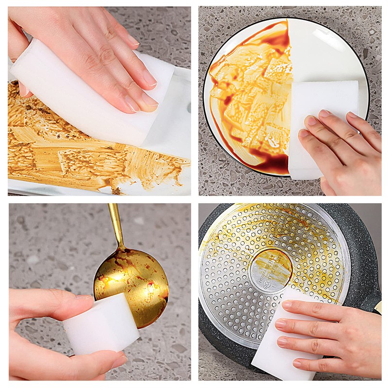 Paquete de 10 esponjas de melamina para limpieza multiusos –