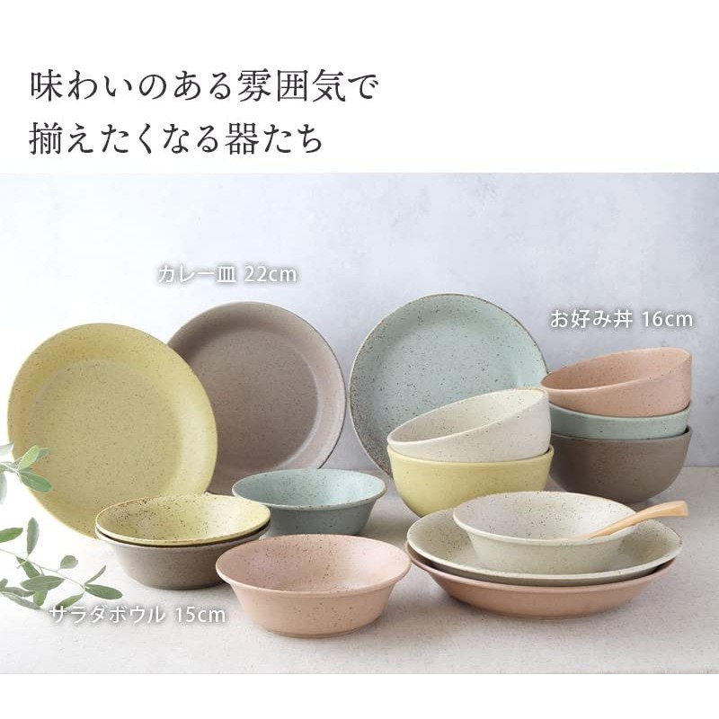 Tableware East Curry Plate, 8.7 inches (22 cm), Pastel Mat,