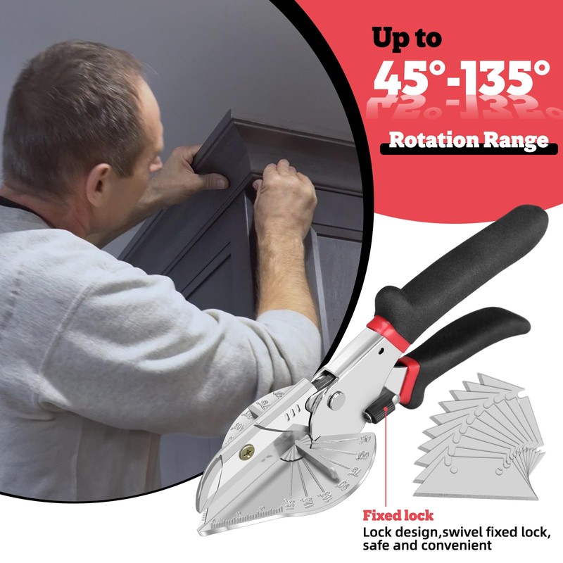 Yoofullki Miter Shear & Cutting Tool - 45-135° Adjustable Angle