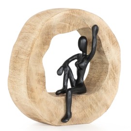 Moritz Sculpture I Woman Posing I 19.5 x 8 x 14.5 cm I Wooden Decoration I Sculpture Decoration I Modern I Living Room I Made of Wood I Wooden Sculpture