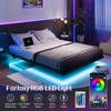 Liians Queen Size Floating Bed Frame with USB Charging Station