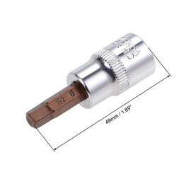 TA-VIGOR 3Pcs Hex Bit Socket, 3/8" Drive x H6 (6mm) Allen Key Socket, Premium S2 Steel Bits, Hex Bit with 48mm Length for Ratchet Wrench, Torque Wrench, Slide Bar, Impact Power Drills