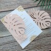 MillaSaw Soft Pink Palme Design Invitation Card With Envelope, Floral