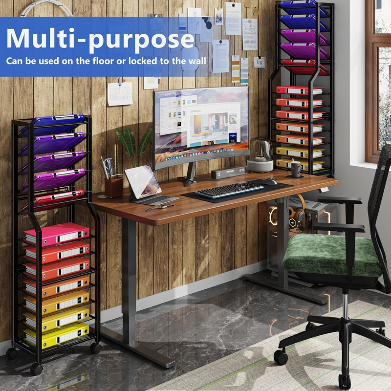 Simple Trending 12 Tier Rolling File Cart,Desk File Organizer with