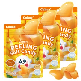 COKOC Peelable Gummies Mango,Peeling Gummies Mango Candy,Individual Packaging 2.64oz Bag Fruit Peelable Candy(Pack of 3)