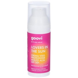 Goovi, Lovers in The Sun, Gesichtscreme LSF 50+ mit Hyaluronsäure und Niacinamid, schützt Gesicht und Hals vor UVA, UVB, IR, Reiseformat 50 ml