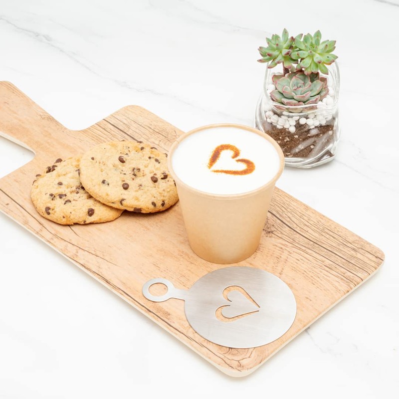 Restpresso Stainless Steel Coffee Decorating Stencil Set - Includes 8