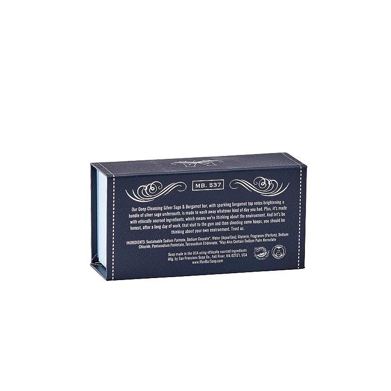 San Francisco Soap Company Deep Cleansing Man Bar, Silver Sage