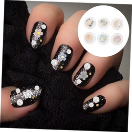 Baluue Nail Art Decors Five-Petal Flower Steel Mix for Manicure for Home Salon Use Easy to Apply Nail Charms