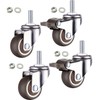 1 Inch Stem Casters, Mini Universal Wheels M6x15mm Thread, Low-Profile