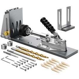 Kolvoii Pocket Hole Jig, Professional Adjustable Pocket Screw Jig for Strong Joints, Versatile Drill Guide Jig for Materials 1/2" to 3 1/8" Thickness