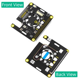 New Version 3 in 1 Combo M.2 NVMe to PCIe Adapter with Cooler Fan and Automatic Discoloration LED for Raspberry Pi 5 (Short Version)