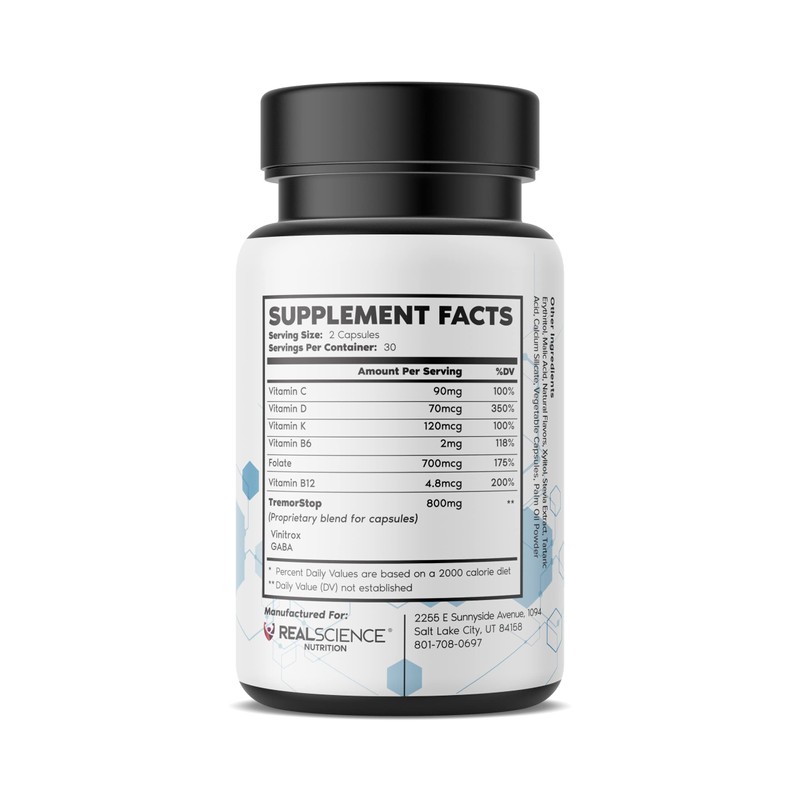 Real Science Nutrition Tremor Miracle Capsules - Essential Tremor Herbal