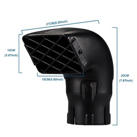 JSCARLIFE Car Snorkel Air Snorkel Head Air Ram Head Replacement 1 Piece Universal with Inlet No Pipe Clamp Hoop Clip Ring (3.5inch(88.9mm))