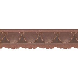 CONCORD WALLCOVERINGS ™ Wallpaper Border Abstract Pattern Victorian Style Bows Ribbons Flowers for Living Room Bedroom, Copper Rose, 6.25 Inches by 15 Feet Des67111DC
