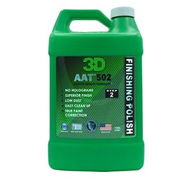 3D AAT 502 Finishing Polish - 1 Gallon - Step 2 Body Shop Finishing Polish - No Holograms or Fillers - Superior Finish - Low Dust, Easy Clean Up - Adaptive Abrasive Technology