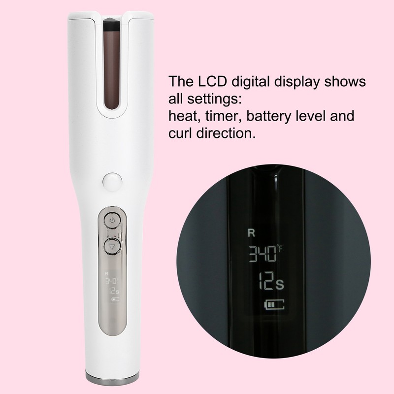 34W Automatic Hair Curler USB Wireless Charging LCD Screen Hair