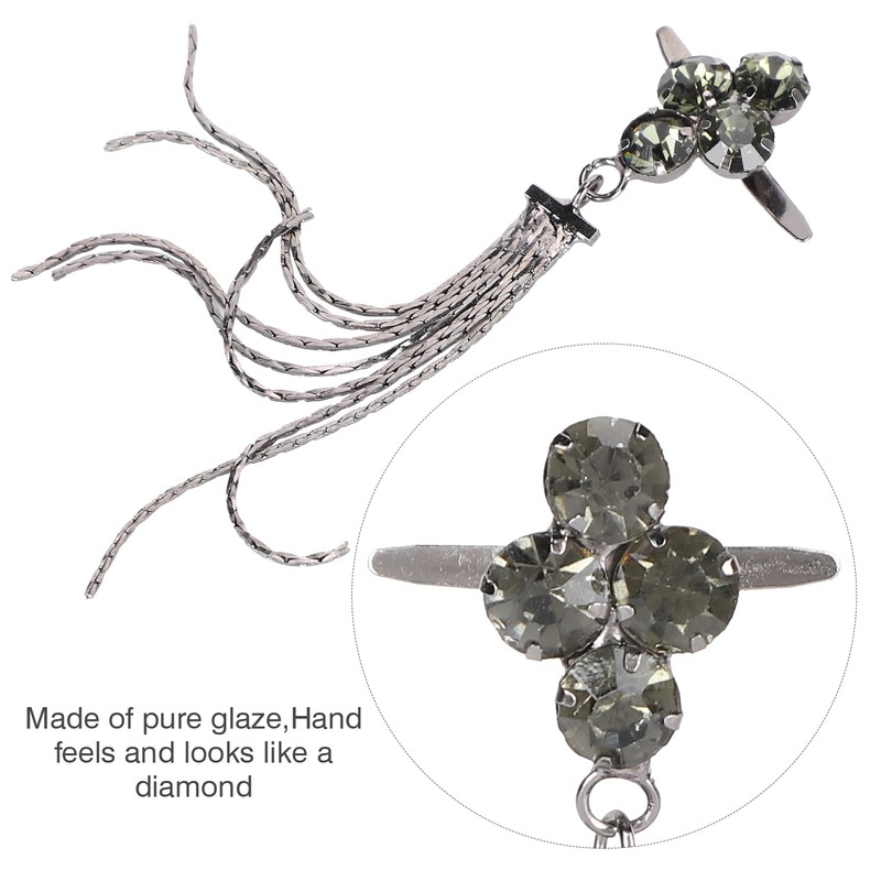 4Pcs Shoe Clips 4 Diamond Tassel Claw Chain Women's Boots
