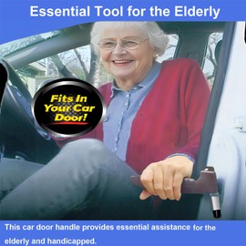 WELKSEZYWOD Car Door Handle for Elderly, 3-in-1 Multifunctional Handle Assist, Ultra Grip Mobility Handle for Car, Portable Vehicle Support Door Assist Bar, Max Load 500 Lbs, Anti-Slip Design, Black