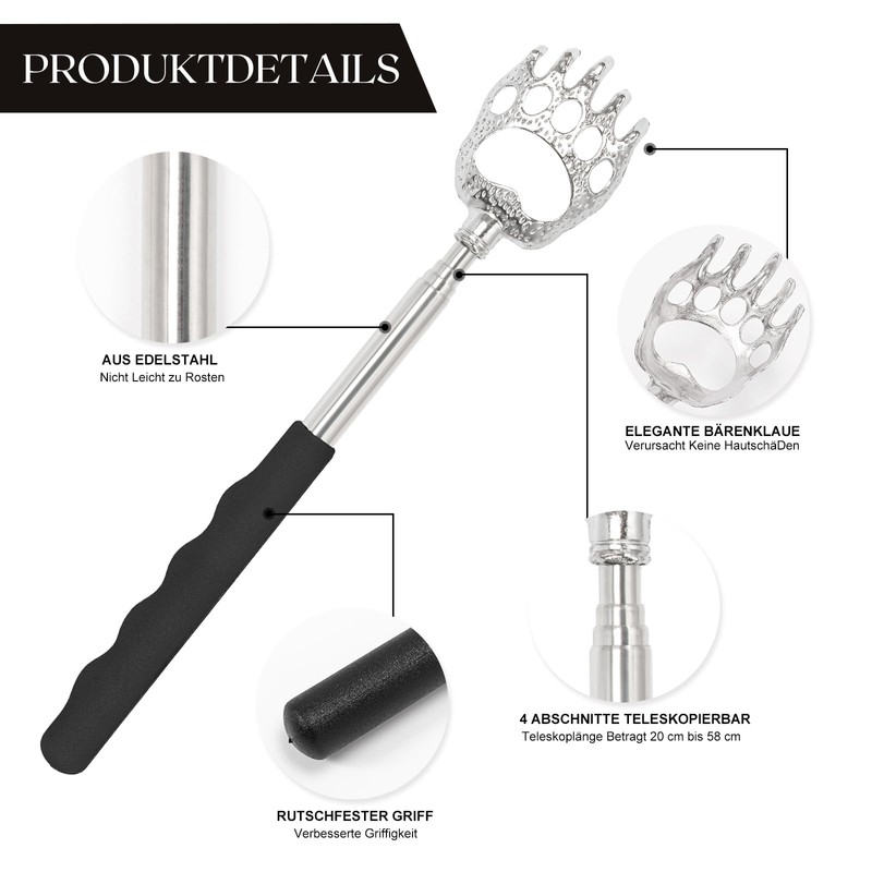 Pack of 6 Back Scratchers, Scratching Hand Back Scratcher Telescope