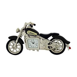 W M Widdop Miniature Clock - Black Motorcycle in Indian Look, black, Strap.