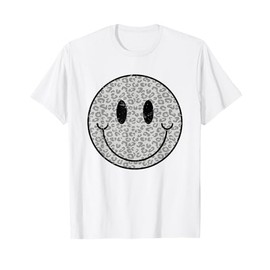 Cute Happy Face Retro Aesthetic Leopard Smile Face Women Men T-Shirt