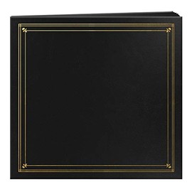 Pioneer Photo Albums BSP-46/BK 204-Pocket Post Bound Leatherette Cover Photo Album for 4 by 6-Inch Prints, Black