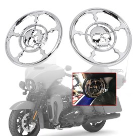 Unbranded Chrome ABS Speaker Trim Grill Cover Fits For Harley Electra Street Glide FLHX