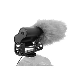 Shotgun Microphone (Stereo) with Windscreen & Dead Cat Muff for Sony HDR-CX455 (Includes Mounting Bracket)