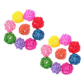BUGUUYO 20pcs Rattan Chewing for Pets Hamster Treat Toy Parrot Bunny Chew Toys Fun Teething Digestion Aid for Parakeets Gerbils and Other Animals