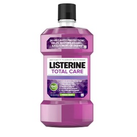 Listerine Listerine Total Care Anticavity Fluoride Mouthwash, 6 Benefits in 1 Oral Rinse Helps Kill 99% of Bad Breath Germs, Prevents Cavities, Strengthens Teeth, ADA-Accepted, Fresh Mint, 1 L