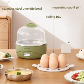 Naibsan 7 Egg Capacity Egg Cooker For Hard Boiled Eggs, Egg Cooker Electric, Medium, egg Poacher, Rapid Egg Boiler With Auto Shut Off, Electric Food Steamer For Cooking Vegetables, Egg boiler.
