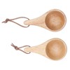 2Pcs Camping Mug Drinking Tea Cup Rubber Wood Mini Portable