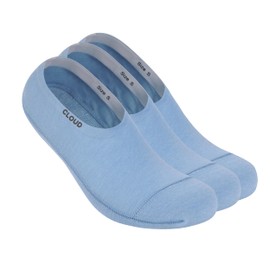 Cloud Ankle No Show Socks, Non Slip, Loafer Sneaker Flats, Boat Shoe Invisible Low Cut Cotton, Blue, extrasmall, 3 Pack (US, Alpha, Small, Regular, Regular, Ankle_3Pack, Blue)