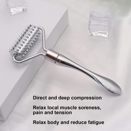 Acupuncture Massage Roller, Face Massage Roller, Metal Massage Roller Promotes Blood Circulation, Muscle Relaxing Acupuncture Roller for Fingers, Hand and Neck
