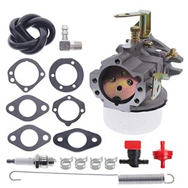 Cnfaner Carburetor Carb #26 for Kohler K241 K301 M10 M12 10HP 12HP Cast Iron Engines 47 853 23-S with 47-091-01-S Spring Spark Plug Gaskets Kit
