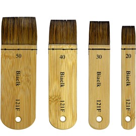 Watercolor Hake Brush Professional,Biaelk 4PCS Bamboo Short Handle Squirrel Mix Hair Paint Brushes Set Size20,Size30,Size40,Size50 Hake Brush Art Supply Artist for Watercolor Face Painting