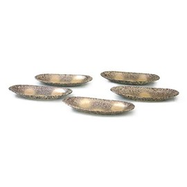 CtoC JAPAN Gold Belt Oval Small Plate Assortment, Multi, 5.9 x 2.2 x 0.6 inches (15.1 x 5.6 x 1.5 cm), Winnha, Toetsu Kiln, Arita Ware, Made in Japan