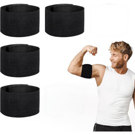 Vayfoni 4PCS Captain Armbands - Elastic Adjustable Arm Band - Black Armbands Mourning - for Football & Basketball Team Captains - Black Arm Bands for Football - Memorial Funeral Mourning Band