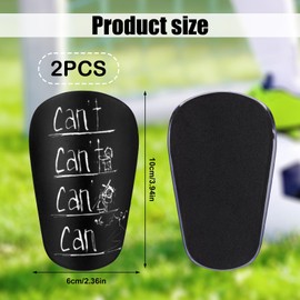 2pcs Mini Shin Guard, 3.94x2.36 Inch Extra Small Tiny Soccer Shin Pads Protective Football Shin Guard Supplies Cushion Protection for Kids Youth Adults (Black Printing with White Lettering)