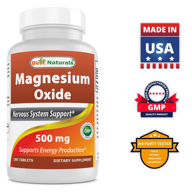 Best Naturals Magnesium oxide 500 mg 180 tablets