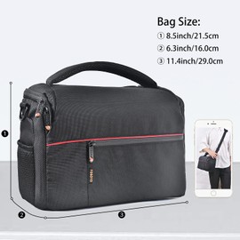 DSLR Camera Case, FOSOTO Shoulder Bag for Digital Cameras Large Capacity with Storage & Dividers for Different Cameras