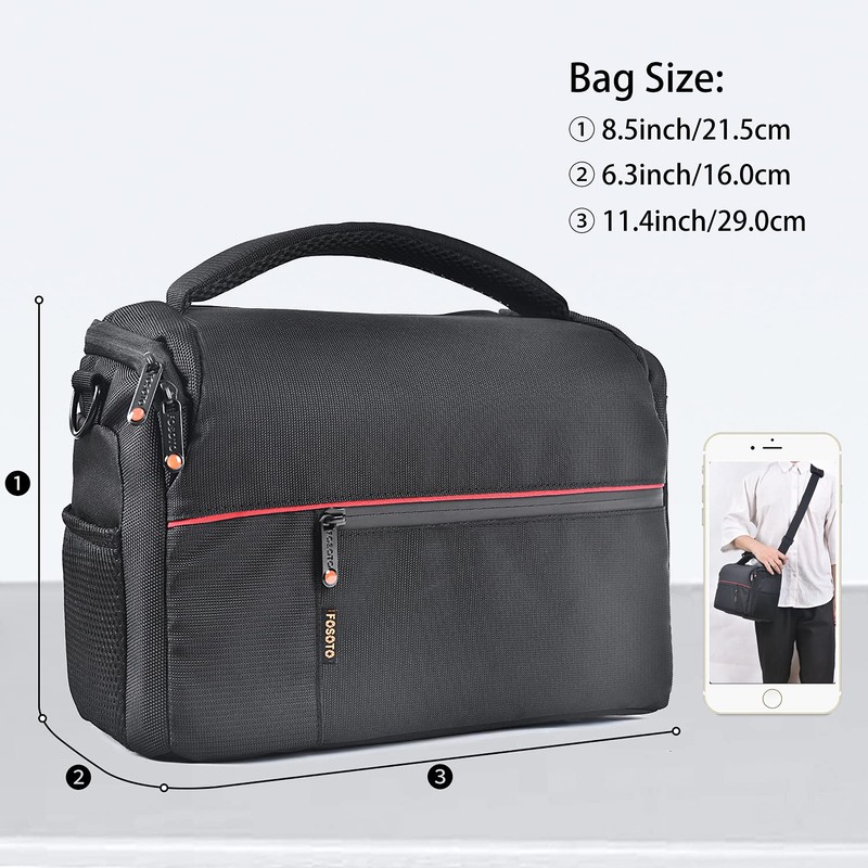 DSLR Camera Case, FOSOTO Shoulder Bag for Digital Cameras Large