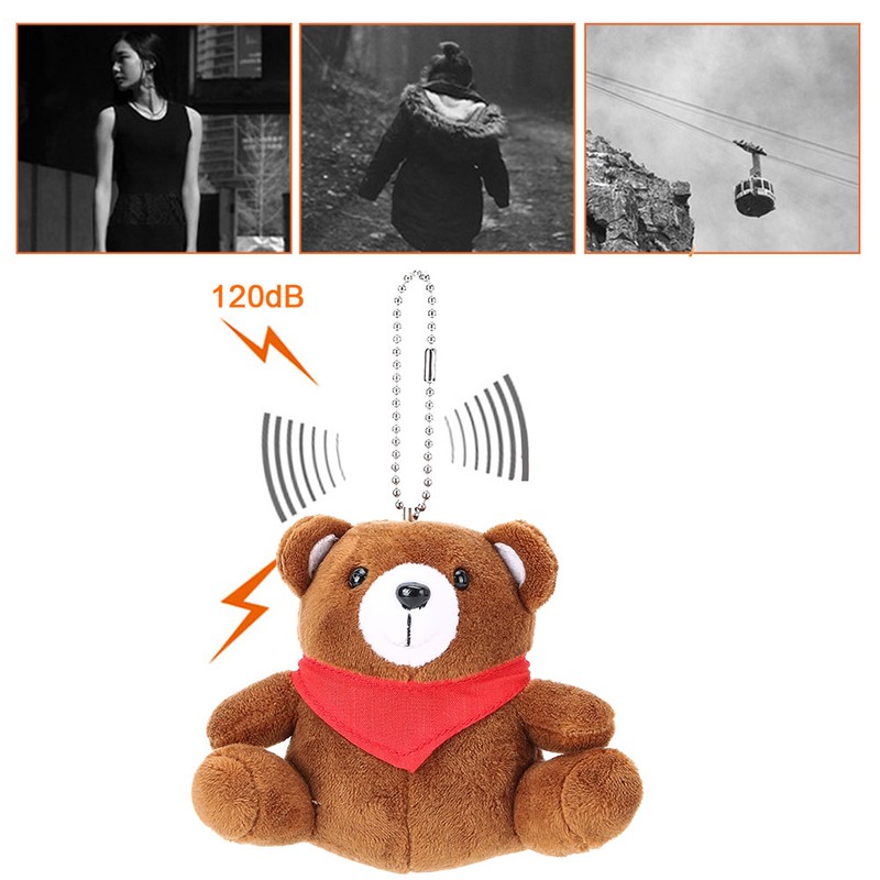 Security Alarm Key Chain Cute Pattern Plush Women Elderly Emergency